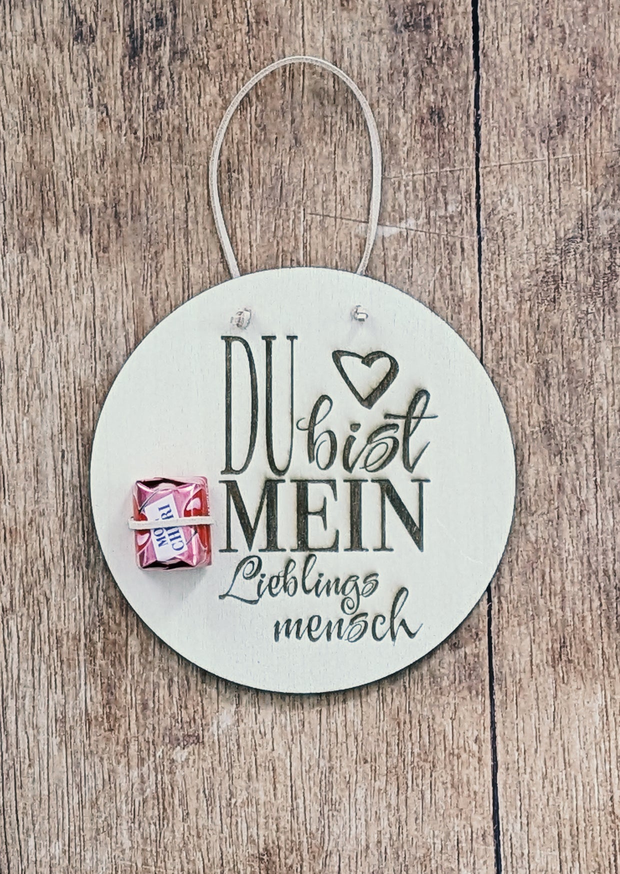 Gruß-Schild aus Holz - "Du bist mein Lieblingsmensch"