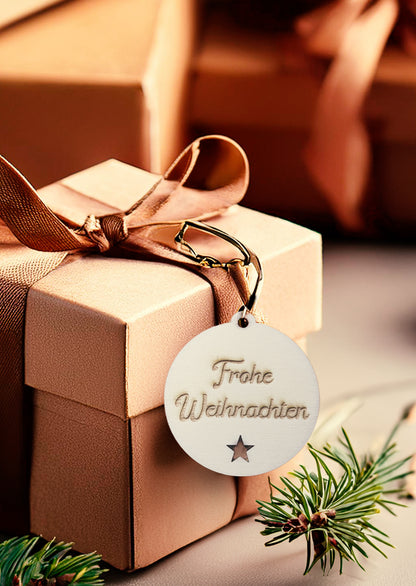 Geschenkanhänger, frohe Weihnachten, Stern