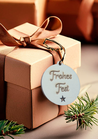 Geschenkanhänger, frohes Fest, mit Stern