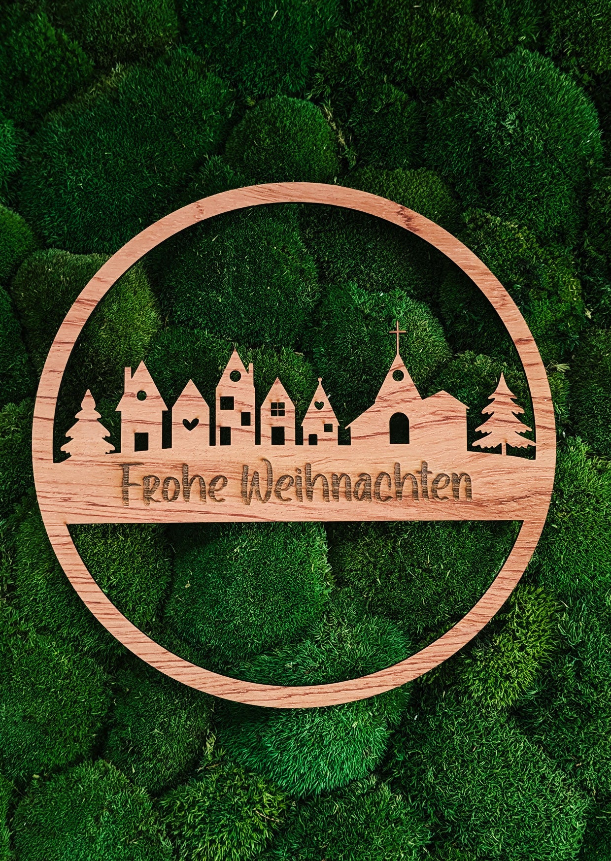 Türkranz / Hoop, Schriftzung "Frohe Weihnachten Zauberdorf"