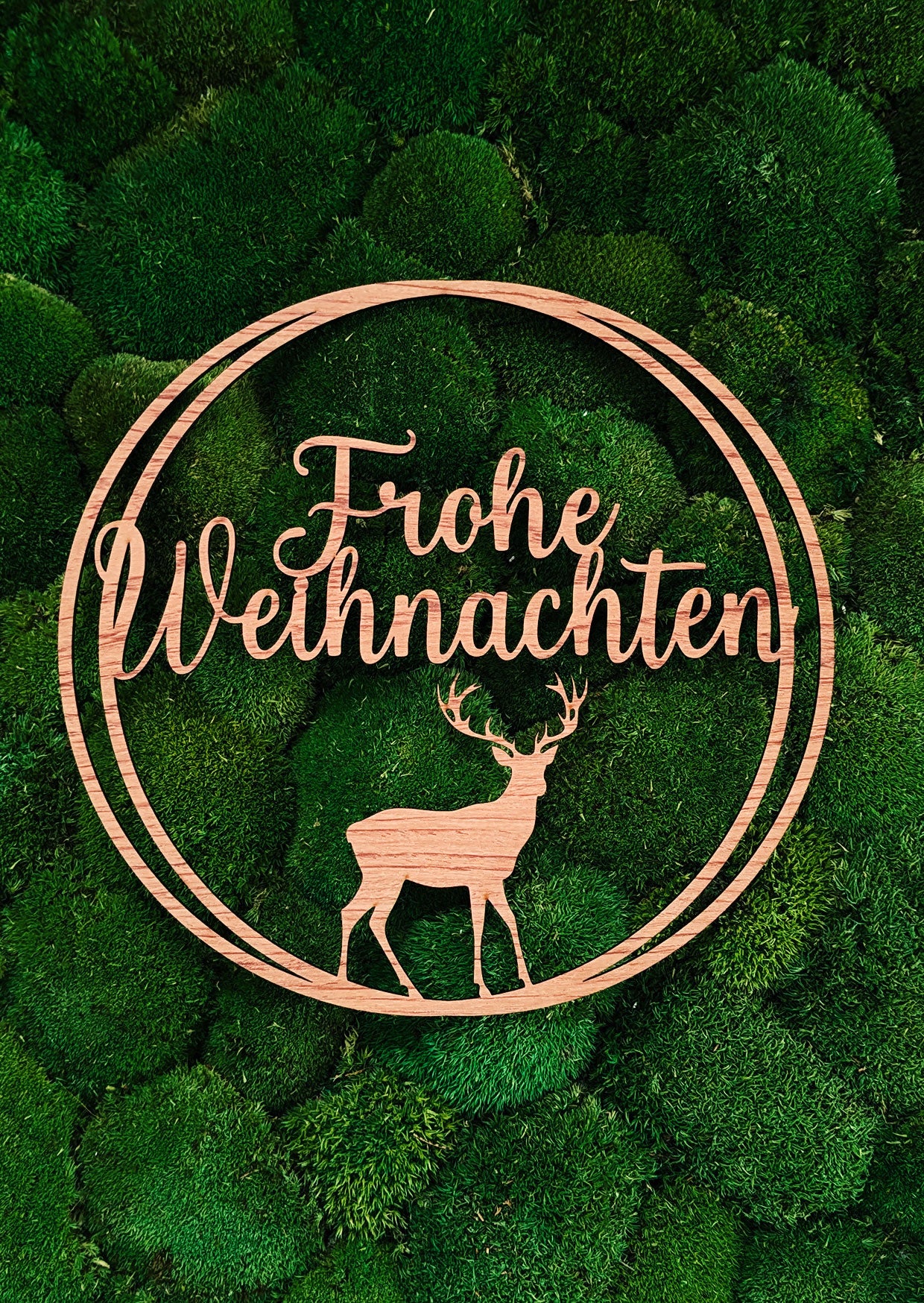 Türkranz, Hoop, Schriftzug "Frohe Weihnachten", mit Hirsch