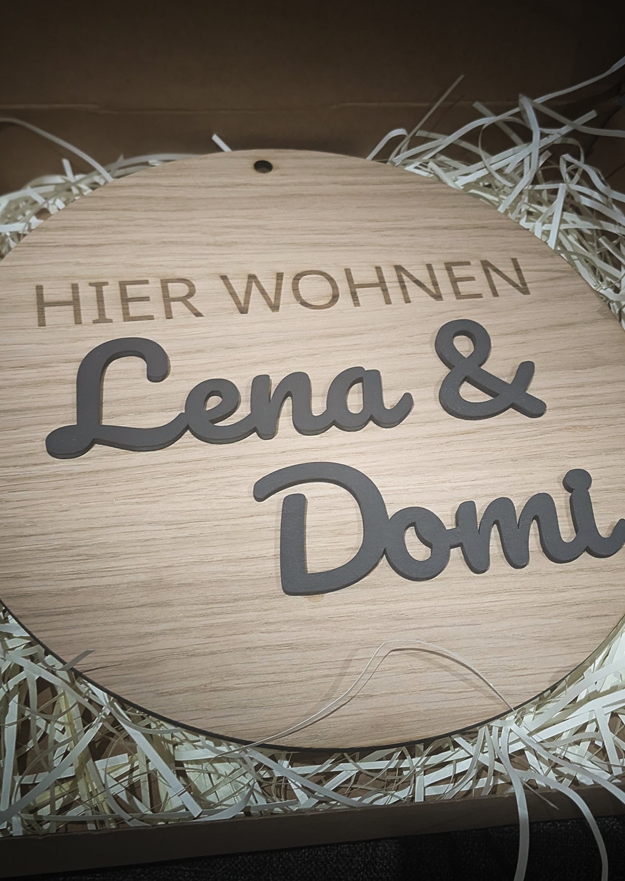 Türschild "Hier wohnen", Wohnung, Indoor, personalisiert